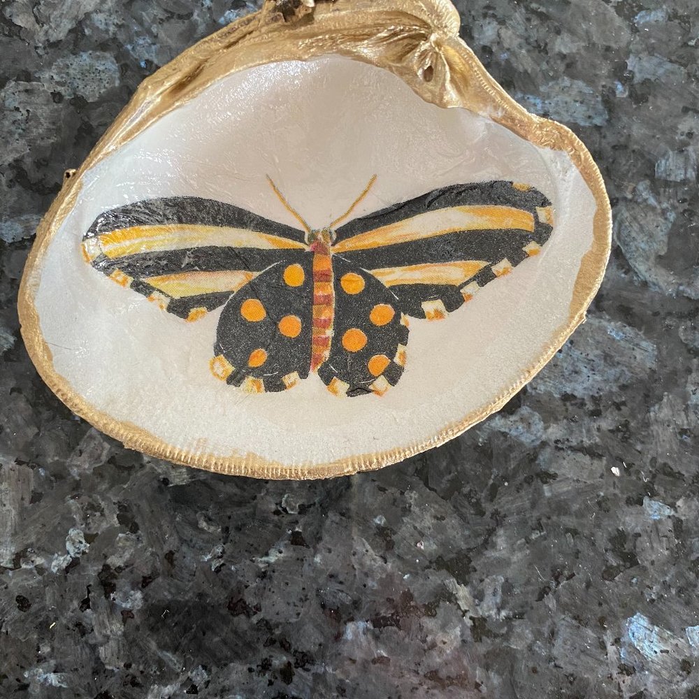 COPY - Gold Leaf Clam Dish Mackenzie-Childs Inspired